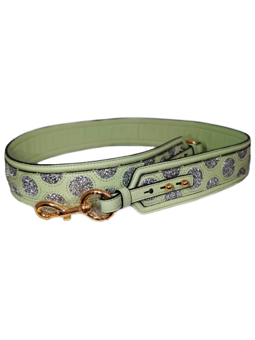 Marc Jacobs Tinsel Polka Dot Mint Green Leather Bag Shoulder Strap